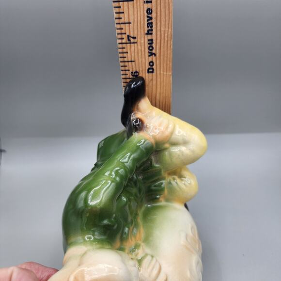 Vintage Asian Boy Royal Copley Oriental Ceramic Pottery Planter Figurine FLAWS - Picture 8 of 10